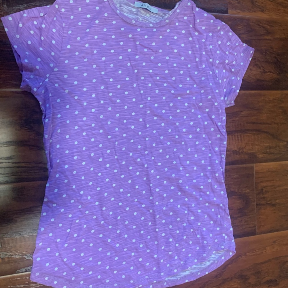 Purple pokadot shirt